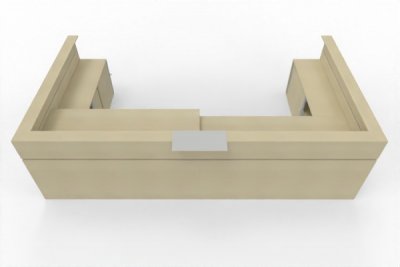 Empfangstheke Casus 416 x 228 cm Ahorn