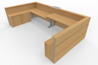 Empfangstheke Casus 416 x 228 cm Buche