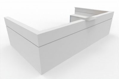 Empfangstheke Casus 416 x 228 cm Superweiß