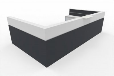 Empfangstheke Casus 416 x 228 cm Anthrazit-Weiß