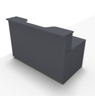 Empfangstheke Solid 160 cm mit Seitenblenden Frontansicht onyxgrau