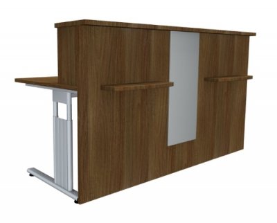 Empfangstheke Solid 180 cm Nussbaum mit Designblende