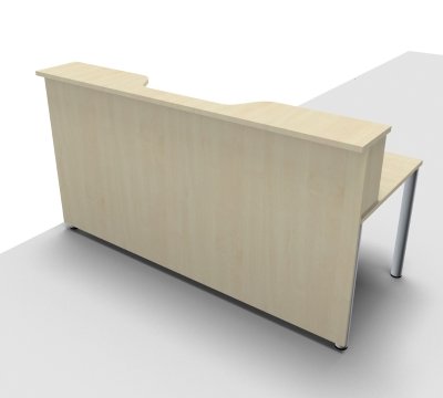 Empfangstheke Solid 200 cm mit Monitorausschnitt Ahorn Frontansicht