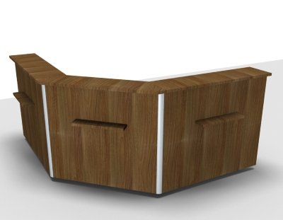 Empfanstheke Solid 200 x 200 cm Kombinatino 1 Nussbaum