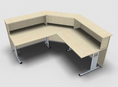 Empfanstheke Solid 200 x 200 cm Kombinatino 1 Ahorn