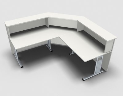 Empfanstheke Solid 200 x 200 cm Kombinatino 1 weiß