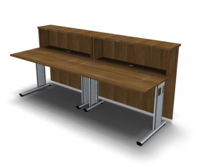 Empfangstheke Solid 240 cm gerade Nussbaum