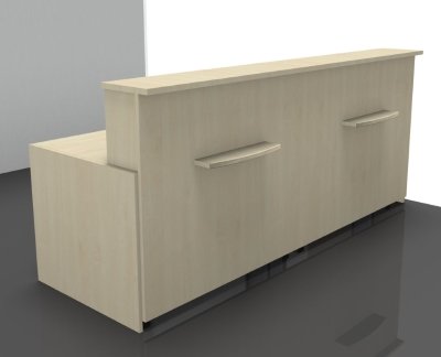 Empfangstheke Solid 240 cm gerade Ahorn Frontansicht