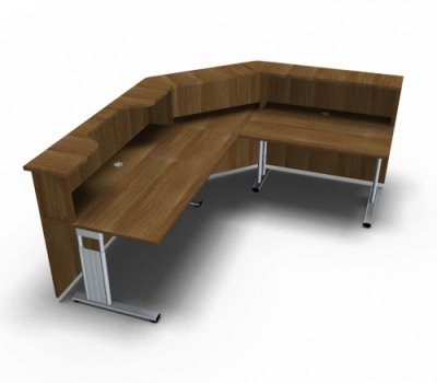 Empfangstheke Solid 240x200 cm Nussbau
