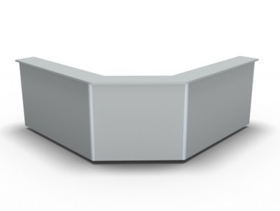 Empfangstheke Solid 240 x 240 cm K1 Lichtgrau
