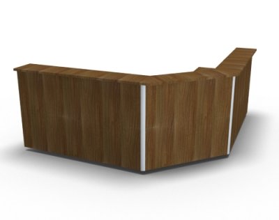 Empfangstheke Solid 240 x 240 cm K1 Nussbaum