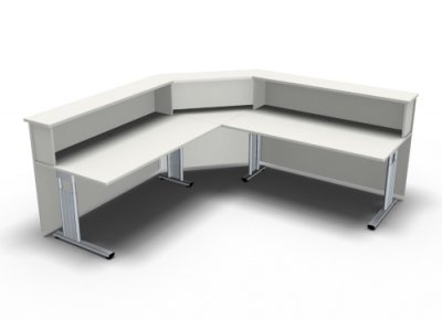 Empfangstheke Solid 240 x 240 cm K1 Weiss