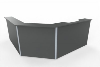 Empfangstheke Solid Winkeltheke 240x240 cm K3 Onyx-Grau