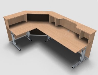 Empfangstheke Solid 260 x 160 cm Buche