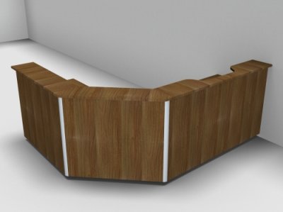 Empfangstheke Solid 260x200cm Nussbaum