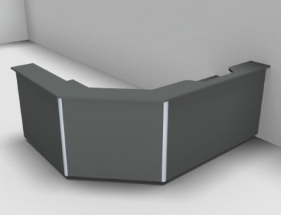 Empfangstheke Solid 260x200cm Onyxgrau