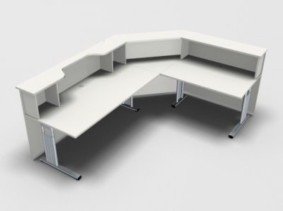 Empfangstheke Solid 260x200cm Weiss
