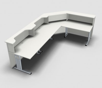 Empfangstheke Solid 320x200 cm Weiss