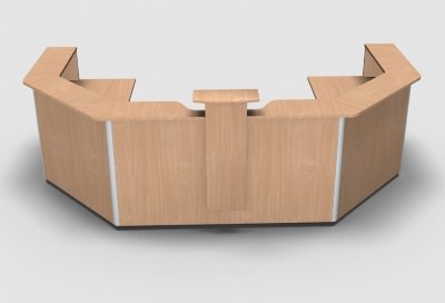 Empfanstheke Solid 340 x 160 cm Buche Frontansicht