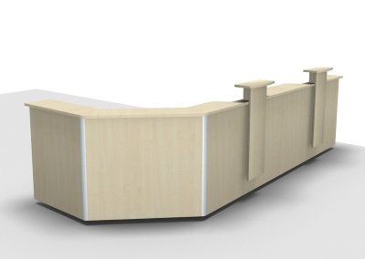 Empfanstheke Solid 400 x 160 cm Ahorn Frontansicht