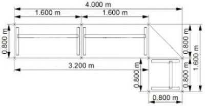 Empfanstheke Solid 400 x 160 cm Maße