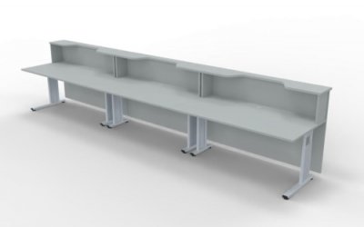 Empfangstheke Solid 480 cm gerade Lichtgrau