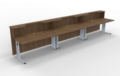 Empfangstheke Solid 480 cm gerade Nussbaum