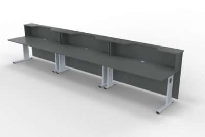Empfangstheke Solid 480 cm gerade Onyxgrau