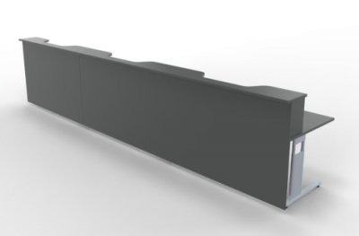 Empfangstheke Solid 480 cm gerade Onyxgrau