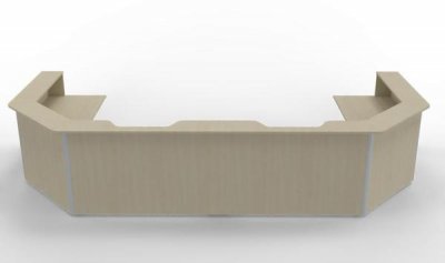Empfangstheke 480 x 200 cm U-Form Ahorn