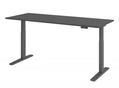 Ergonomischer Schreibtisch 200 x 80 cm Gestellfarbe Grafit Tischplatte Grafit