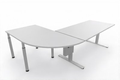 Ergonomischer Winkelschreibtisch VXM4 243 x 160 cm Lichtgrau