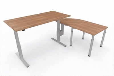 Ergonomischer Winkelschreibtisch VXM4 243 x 160 cm Nussbaum