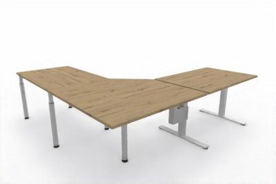 Ergonomischer Winkelschreibtisch VXY10 243x240 cm Asteiche