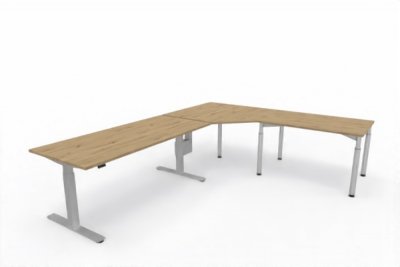 Winkelschreibtisch elektrisch VXY12 303x240 cm Eiche