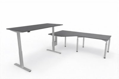 Winkelschreibtisch elektrisch VXY12 303x240 cm Grafit