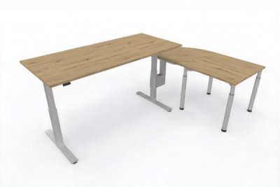 Ergonomischer Winkelschreibtisch VXY5 263 x 160 cm Asteiche