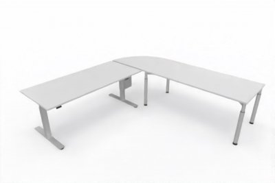Ergonomischer Schreibtisch VXY6 263 x 260 cm Lichtgrau