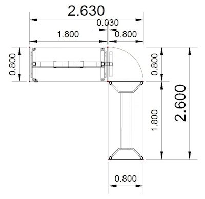 Ergonomischer Schreibtisch VXY6 263 x 260 cm Stellfläche