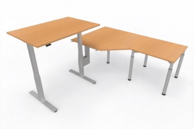 Ergonomischer Winkelschreibtisch VXY7 243 x 200 cm Buche