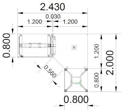 Ergonomischer Winkelschreibtisch VXY7 243 x 200 cm Stellfläche