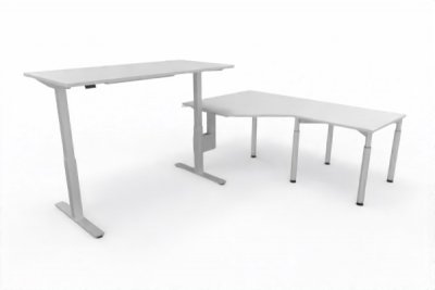 Ergonomischer Winkelschreibtisch VXY8 283 x 200 cm Lichtgrau