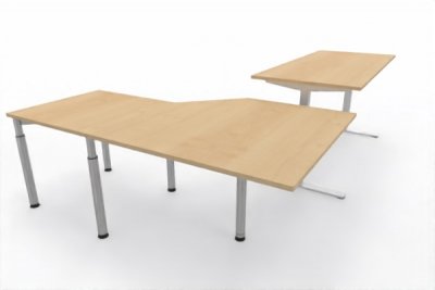 Ergonomischer Winkelschreibtisch VXY9 303 x 200 cm Ahorn