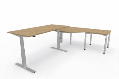 Ergonomischer Winkelschreibtisch VXY9 303 x 200 cm Asteiche