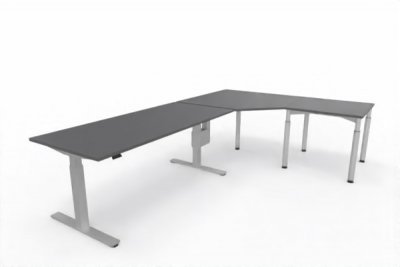 Ergonomischer Winkelschreibtisch VXY9 303 x 200 cm Grafit
