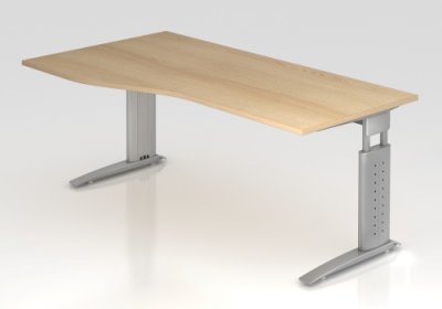 Schreibtisch Unna Freiform Eiche-silber