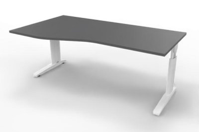 Schreibtisch Unna Freiform Grafit Weiss