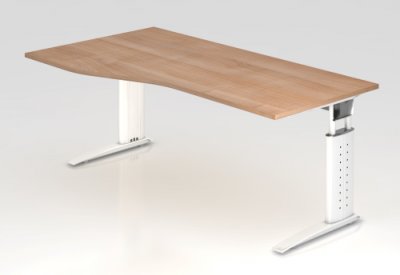Schreibtisch Unna Freiform Nussbaum-weiss