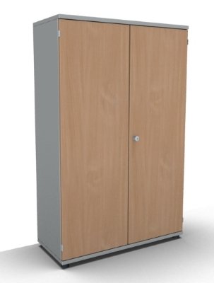 Garderobenschrank TEN 4 OH 100 cm breit Lichtgrau-Buche