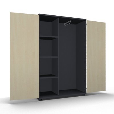 Garderobenschrank TEN 4 OH 100 cm breit onyxgrau-Ahorn